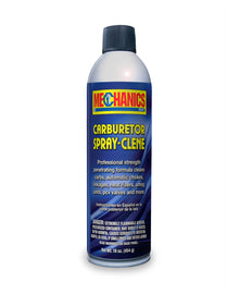 Mechanics Carburetor Spray Cleaner in 16oz bottle, designed for cleaning carburetors and engine parts with chemical spray formulation.