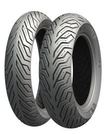Michelin City Grip 2 front/rear tire, 110/90-12, 64S, tubeless, suitable for scooters, shown mounted on wheel.