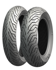 Michelin City Grip 2 front/rear motorcycle tire 120/70-11 with 56L load rating, tubeless, designed for city riding stability.