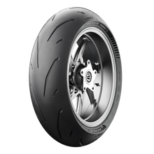 Load image into Gallery viewer, Michelin Power GP2 rear motorcycle tire 200/55ZR17 radial tire with W speed rating, black rubber tread, and sidewall branding.