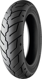 Michelin Tire Scorcher 31 Rear 150/80B16 motorcycle tire with bias reinforcement and load index 77H, viewed from the side.
