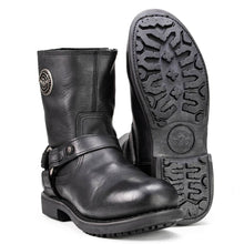 Load image into Gallery viewer, MILWAUKEE LEATHER MENS SHORT HARNESS BOOTS BLACK RUF - The Speed Shop Canada