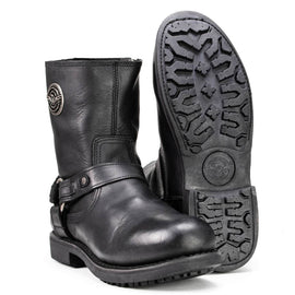 MILWAUKEE LEATHER MENS SHORT HARNESS BOOTS BLACK RUF - The Speed Shop Canada