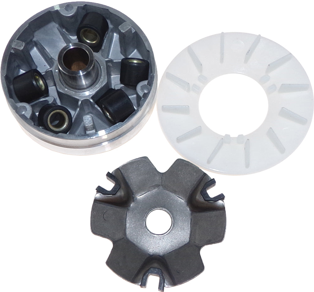 MOGO PARTS Gy6 50cc clutch for scooter engine, with metal components and gear mechanism.