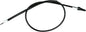 Motion Pro black vinyl Speedo cable for motorcycle, durable control line with hydraulic compatibility, shown coiled and ready for installation.