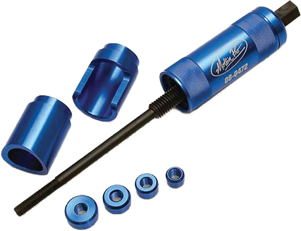 Motion Pro Deluxe Piston Pin Puller tool for motorcycle engine repair, featuring durable construction and ergonomic handle.