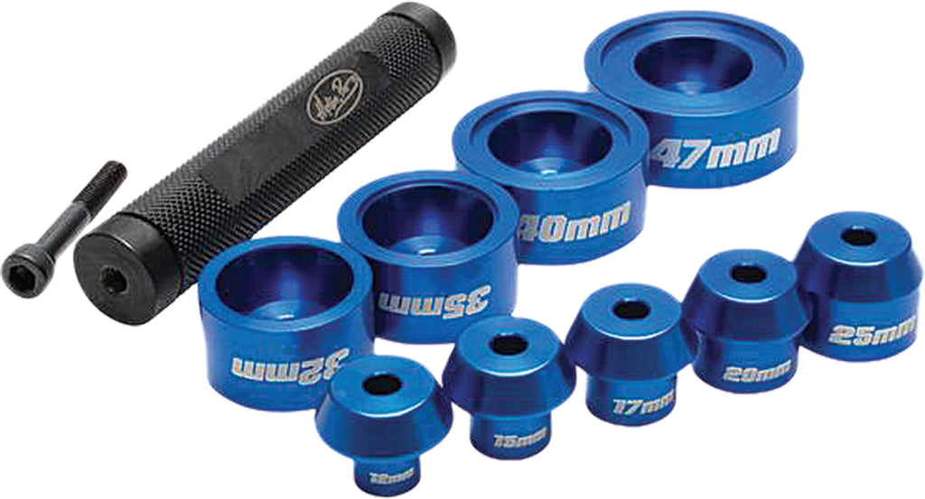 MOTION PRO Wheel Bearing Driver Set of tools for removing and installing wheel bearings, featuring various driver sizes.