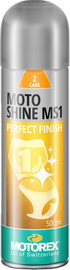 Motorex Moto Shine MS1 500ml bottle, automotive cleaning chemical, shown in case of 12 bottles for motorcycle shine.