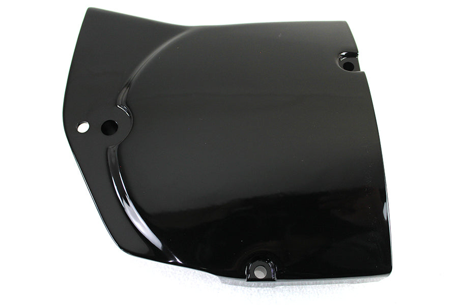 Motorshop black sprocket cover for drive line, made of durable material, fits motorcycles and enhances sprocket protection.