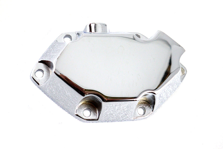 Motorshop chrome clutch release cover for drive line, shiny metal finish, designed for motorcycle clutch systems.