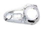 Motorshop chrome outer primary cover for drive line, featuring a polished chrome finish on a motorcycle engine component