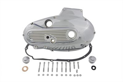Motorshop Chrome Primary Cover Kit for drive line, featuring polished chrome finish and detailed design for motorcycle protection.