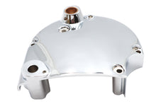 Load image into Gallery viewer, Motorshop chrome sprocket cover for drive line, featuring a shiny chrome finish and detailed design on a motorcycle.