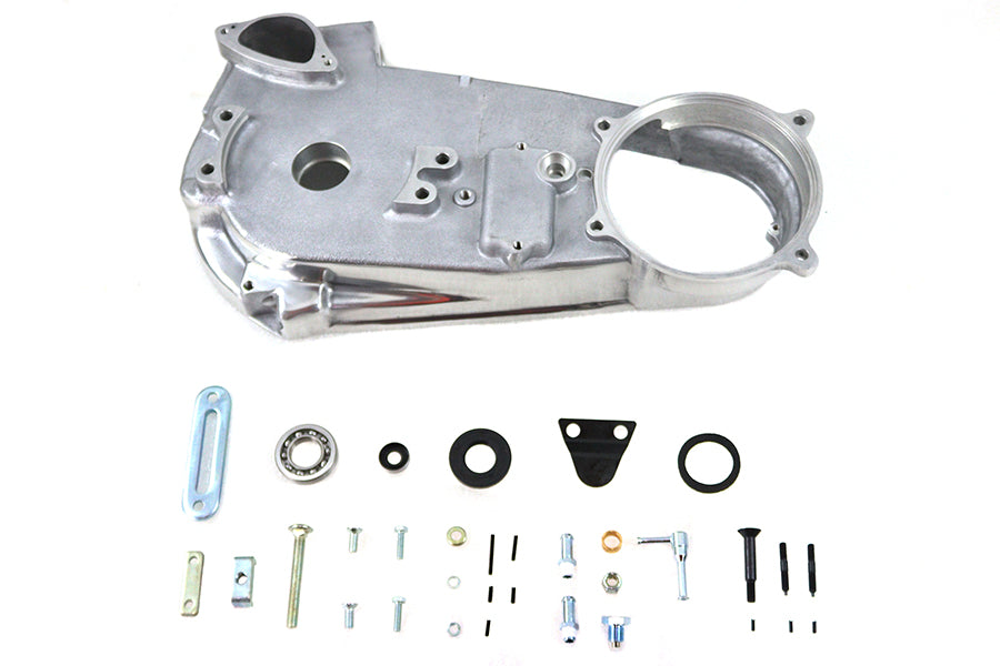 Cast aluminum inner primary cover for drive line from Motorshop, designed for motorcycle inner primary assembly.