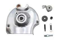 Load image into Gallery viewer, Polished Motorshop Kick and Electric Sprocket Cover for drive line motorcycles, showcasing a complete, shiny protective cover.