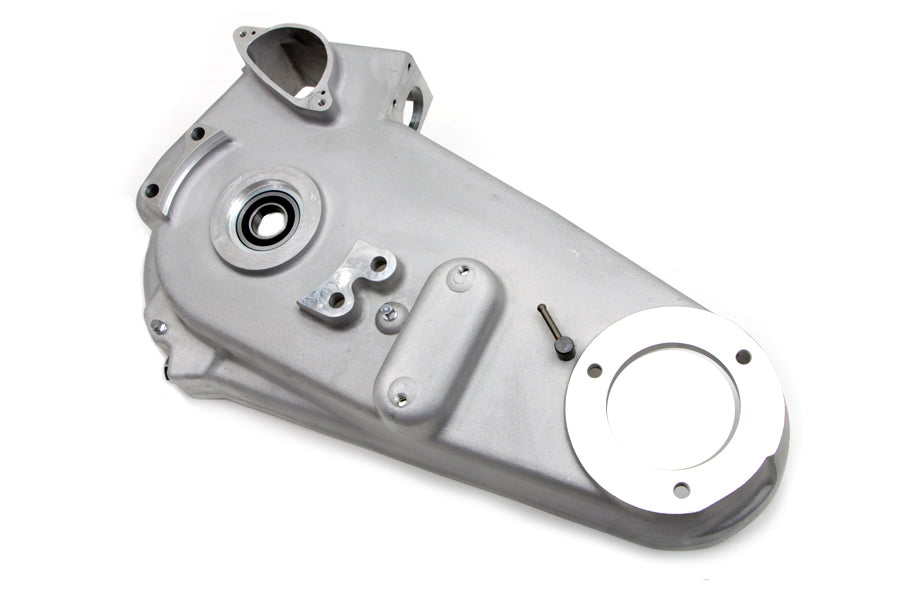 Motorshop Replica Inner Primary Cover for motorcycle drive line, showcasing a sleek metal finish and detailed design.