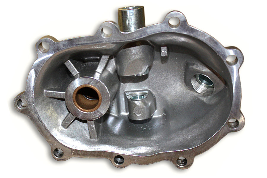 Motorshop replica kick starter cover cast for motorcycle transmission, black metal component with detailed finish.