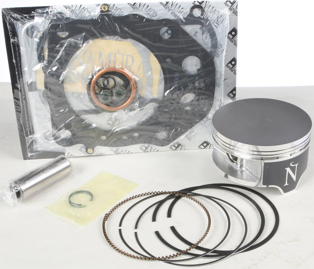 NAMURA Top End Kit for Honda 91.97mm standard 11:1 piston kit with components, designed for high-performance engine upgrades.