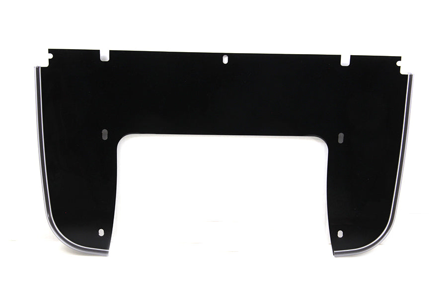 Black beaded lower windshield for sissy bar, designed by National Cycle, shown on a motorcycle with a sleek, protective glass surface.