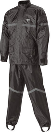 Nelson-Rigg Stormrider rain suit in black, double size 2X, waterproof jacket and pants for outdoor protection.