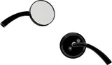 Billet Round Mirror Left Black
