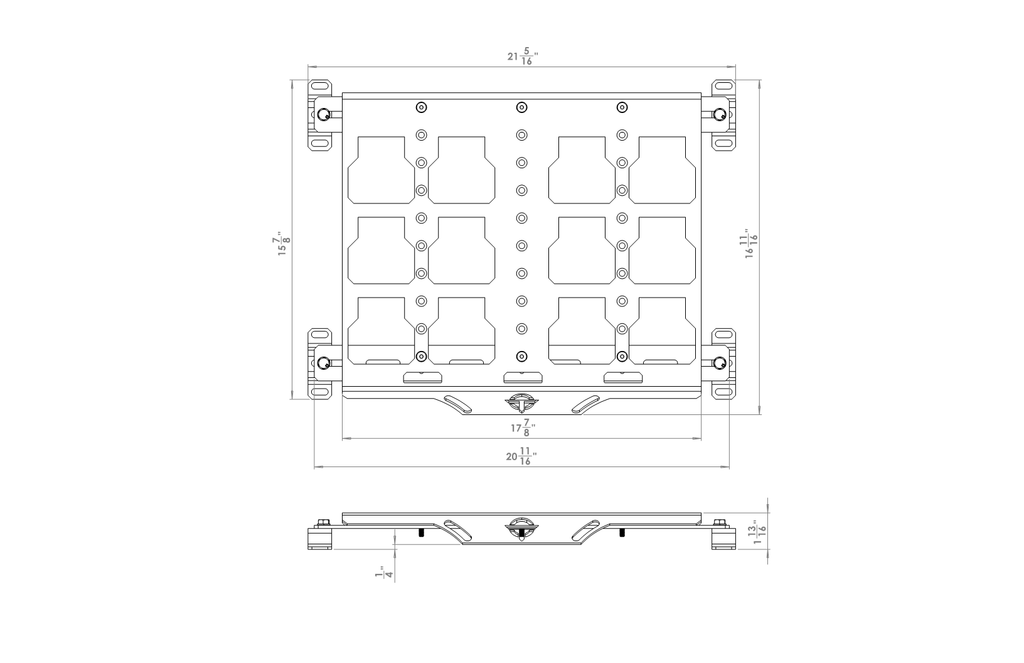 OPEN TRAIL universal sport UTV mount bracket designed for use with Packout storage systems, shown attached to a UTV.