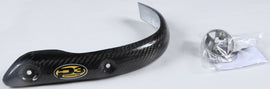 P3 brand heat shield for exhaust, made of carbon fiber, with a sleek black finish and textured surface.