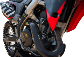 P3 brand heat shield for Yoshimura Hon exhaust, made of carbon fiber, designed to protect and enhance motorcycle exhaust performance