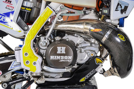 P3 Carbon Fiber Pipe Guard for exhaust system, lightweight and durable protective cover with black carbon fiber finish.