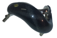 Load image into Gallery viewer, P3 Carbon Fiber Beta 670-109063 exhaust pipe guard with sleek black finish and durable construction for motorcycle protection.