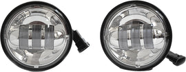 Pathfinder 4.5-inch LED passing lamps in chrome finish, high-definition illumination for vehicle lighting and safety.