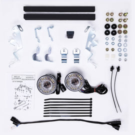 Pathfinder LED fog light kit with multifunction daytime running lights for enhanced vehicle illumination.