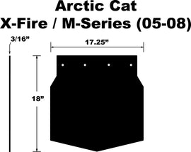 PDP snowflap body for Arctic Cat M Series and X Fire models from 2005 to 2008, designed to protect and enhance the vehicle.