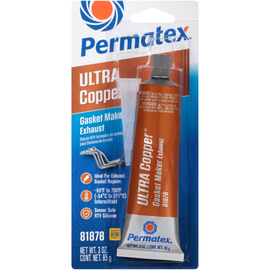 Permatex Ultra Copper Silicone Gasket Sealant 3oz tube, high-temperature chemical sealant for automotive and industrial use