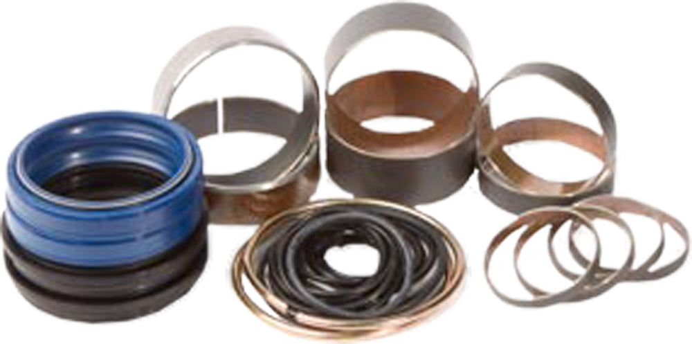 Pivot Works suspension seal and bushing kit for motorcycle forks, includes replacement seals and bushings for fork maintenance.