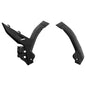 Black KTM frame protector guard by Polisport, designed to shield motorcycle frames from damage during rides.