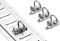 Powertye E-Track O-Ring Clips for trailer and towing, 4-pack, durable metal hooks for securing cargo on trailers.