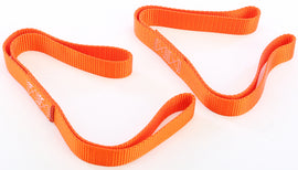 Orange Powertye Soft-Tye tiedown, 1 inch by 18 inches, with flexible soft-tie design for secure cargo fastening.