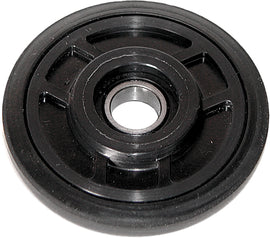 Black PPD Idler Wheel, 5.31 inches by 25mm, featuring a durable wheel design for industrial or machinery use