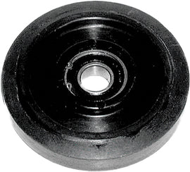Black PPD idler wheel, 3.98-inch diameter and 15mm width, durable wheel for machinery or equipment.