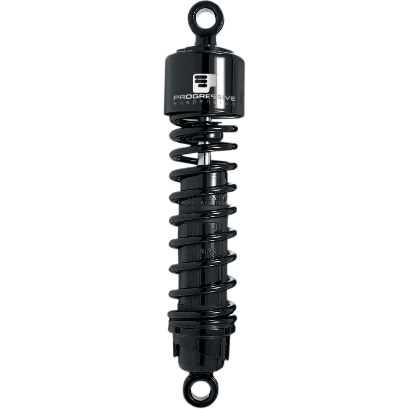 Chrome Progressive Suspension 412 Series shocks for Harley Davidson Dyna 99-17, showing the sleek shock absorber with mounting hardware.