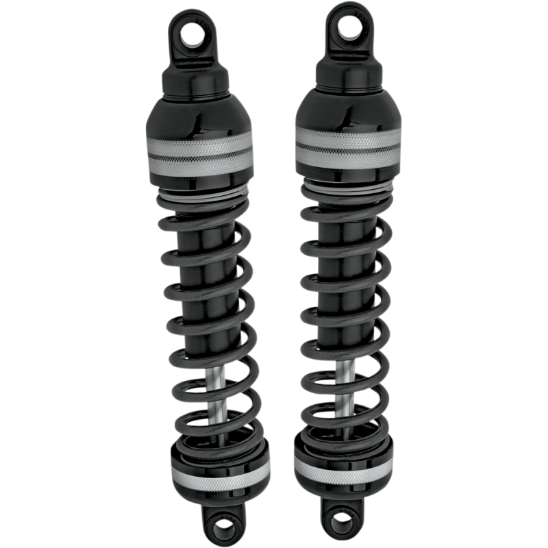 Progressive Suspension 944 FST Series shocks for Harley Davidson Bagger, showing durable metal construction and mounting hardware.