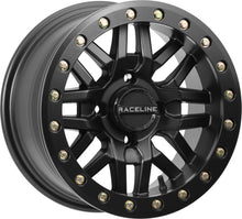 Load image into Gallery viewer, Raceline Ryno BDLK Wheel 14x7 inches black alloy wheel with 4/156 bolt pattern and +10mm offset, model 570-1602.