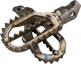 RAPTOR Titanium Foot Pegs for Husqvarna and KTM motorcycles, 10mm back, durable foot controls for gas and riding.