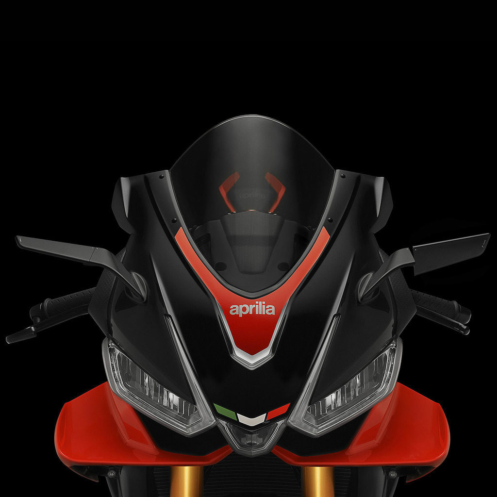 Pair of RIZOMA Stealth Sport motorcycle mirrors in black with sleek, aerodynamic design, mounted on bike handlebars.