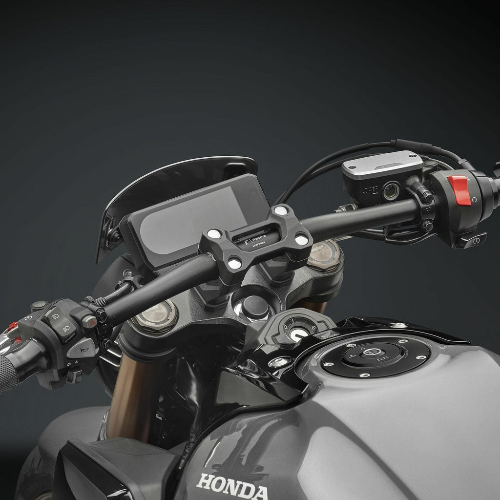RIZOMA black drag handlebar with 22-29mm diameter, 755mm width, featuring a sleek design and durable construction.