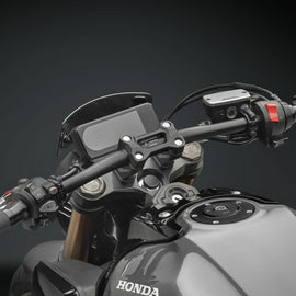 RIZOMA black drag handlebar with 22-29mm diameter, 755mm width, featuring a sleek design and durable construction.