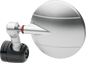 RIZOMA Spy-R 80mm silver motorcycle mirror with sleek design, featuring a round reflective surface for enhanced rear visibility