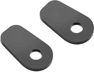RIZOMA black turn signal mounting kit with two pieces, designed for motorcycle turn signal installation and customization.