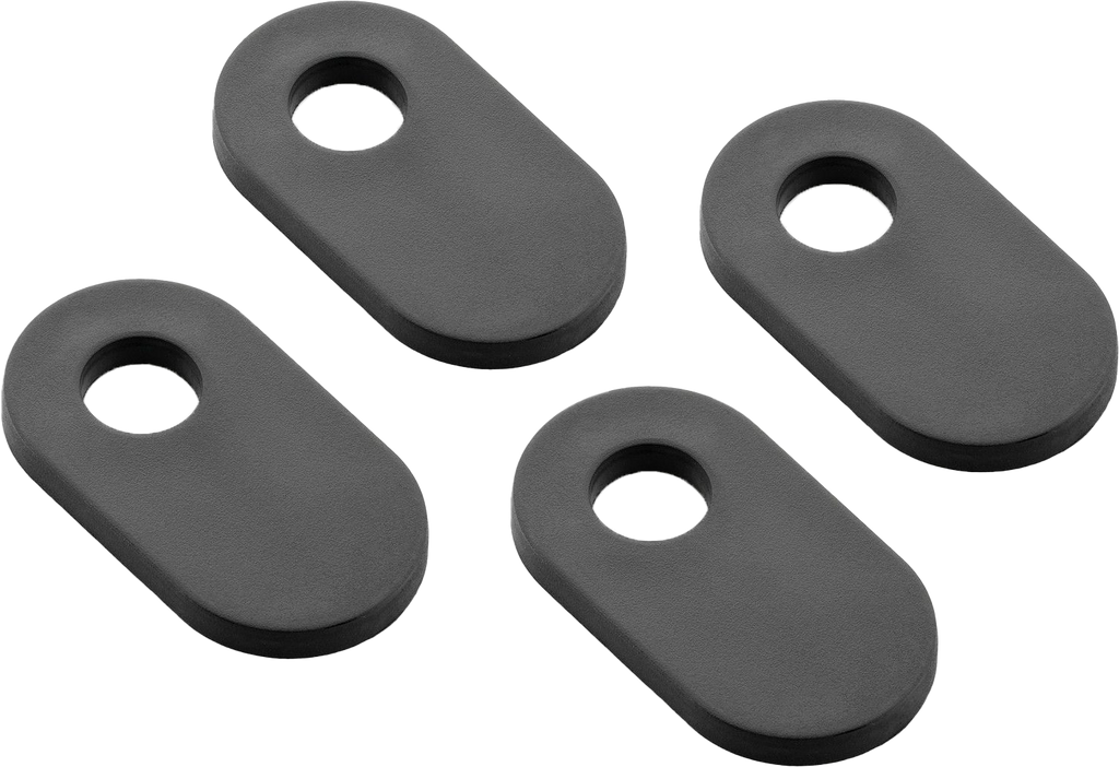 RIZOMA turn signal mounting kit with four black brackets, compatible with motorcycle turn signals, model 58-FR218B.